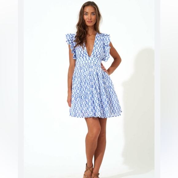 Oliphant Dresses & Skirts - New Oliphant Dress Womens XXS Lined Floral Blue Spring